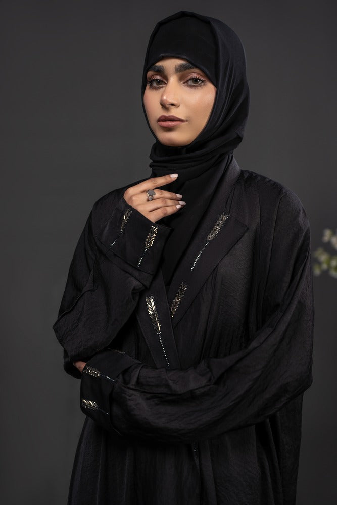 Front Motif Partywear Black For Women