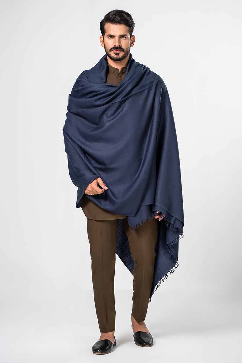 Dark Blue Bhimber Shawl For Men