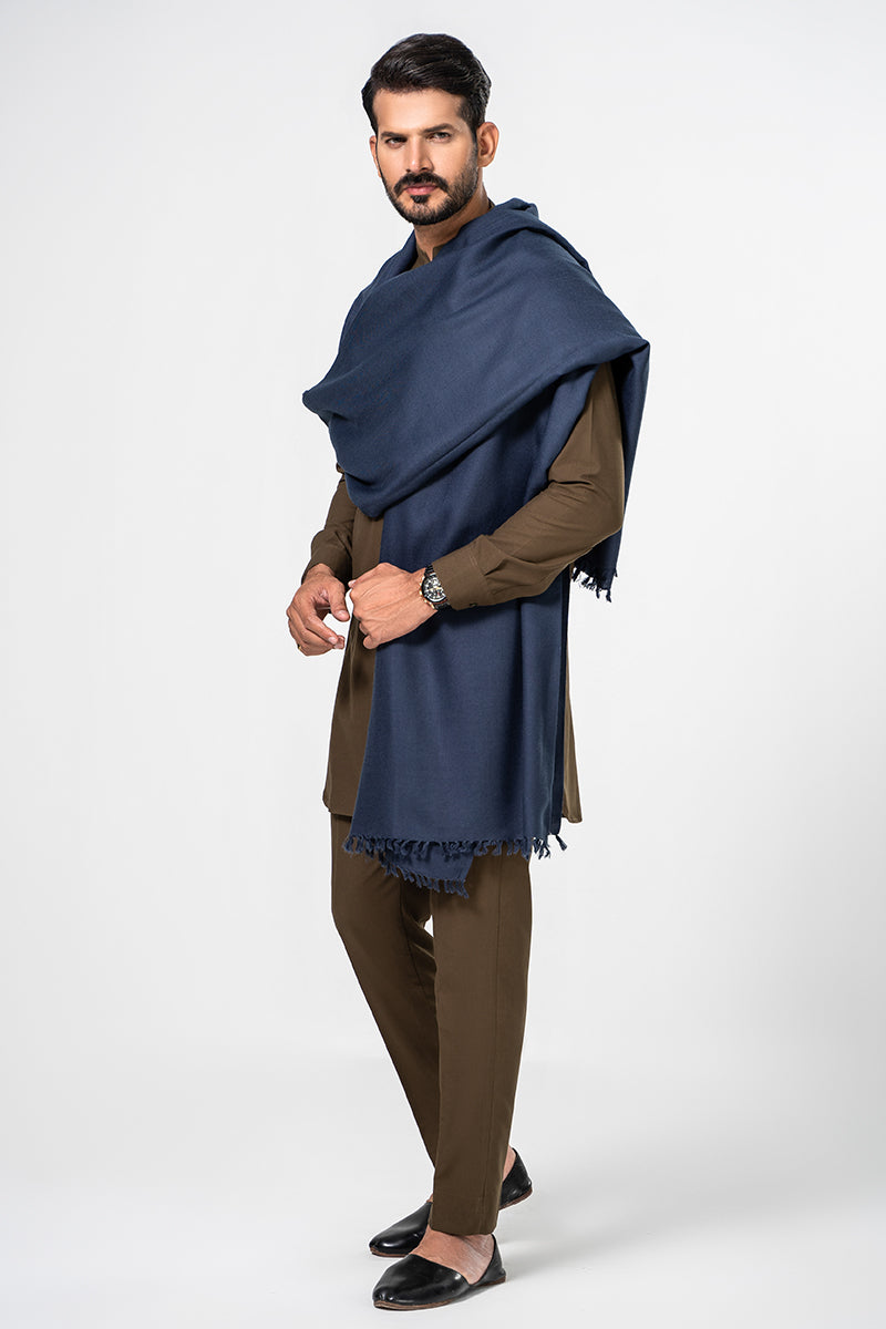 Dark Blue Bhimber Shawl For Men