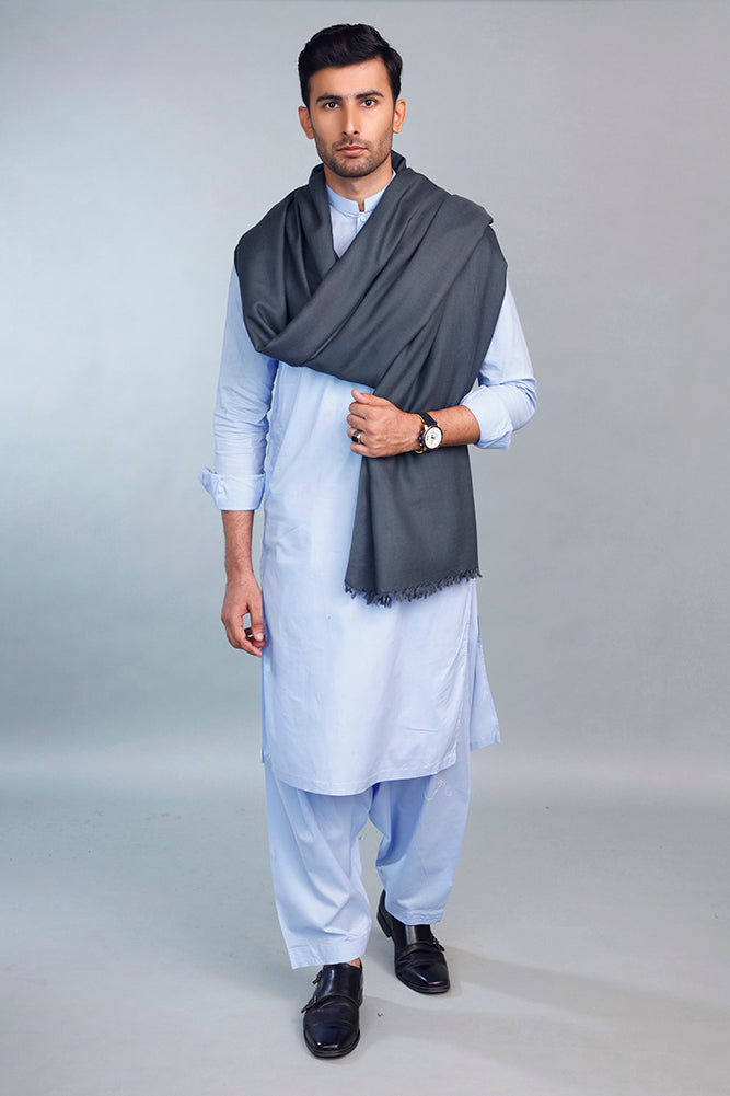 Grey Bhimber Shawl For Men