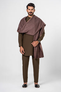 Buoyant Burgundy Shawl For Men