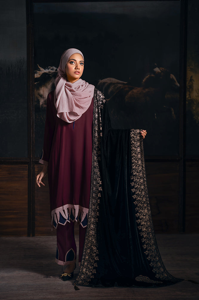 Velvet Zari Motif Dark