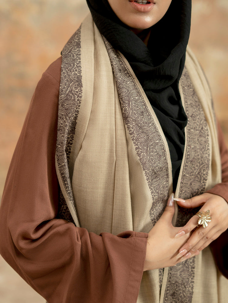 Pure Wool Fine Kashmiri Border