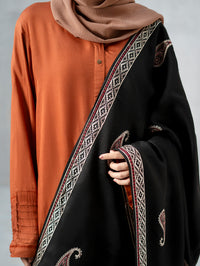 Contrast Kashmiri Shawl Dark