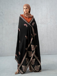 Contrast Kashmiri Shawl Dark