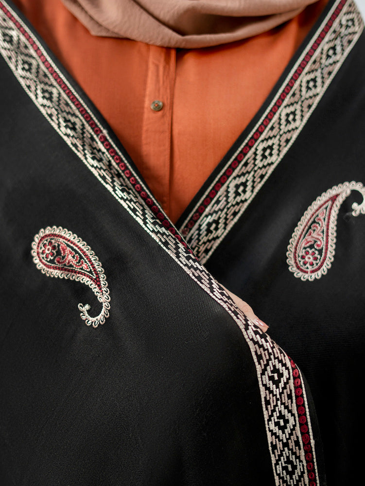 Contrast Kashmiri Shawl Dark