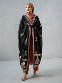 Contrast Kashmiri Shawl Dark
