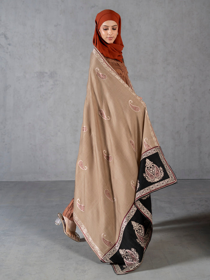 Contrast Kashmiri Shawl Light