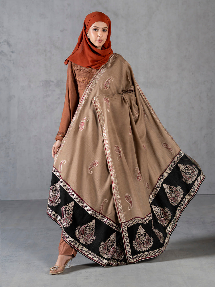 Contrast Kashmiri Shawl Light