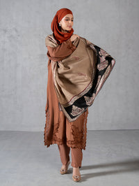 Contrast Kashmiri Shawl Light