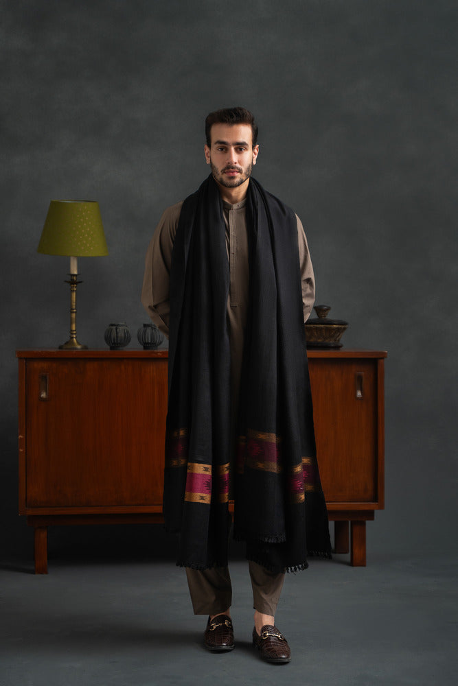 Pallandri Border Dhussa Black