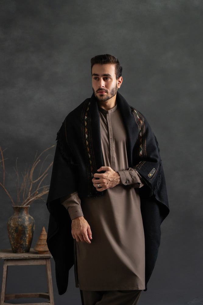 Nawab Bumbul Black Shawl