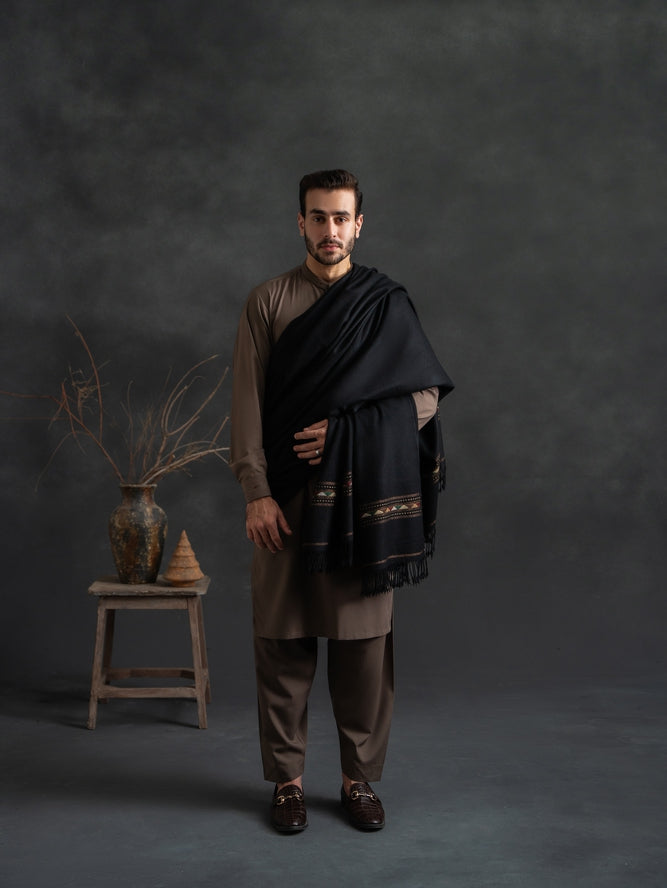 Nawab Bumbul Black Shawl