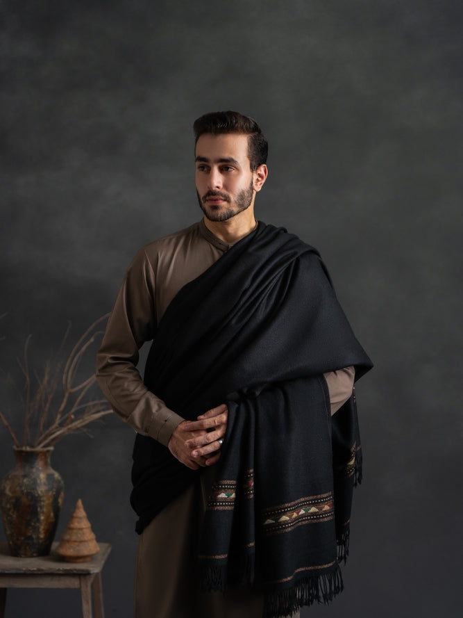 Nawab Bumbul Black Shawl