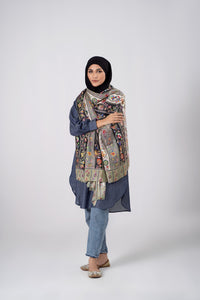 Sarwat Pashmina Kalamkar Stripe