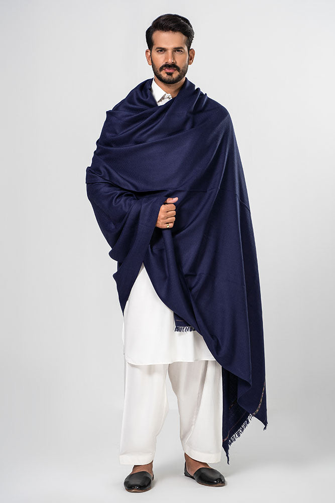 Navy Bhimber Shawl For Men