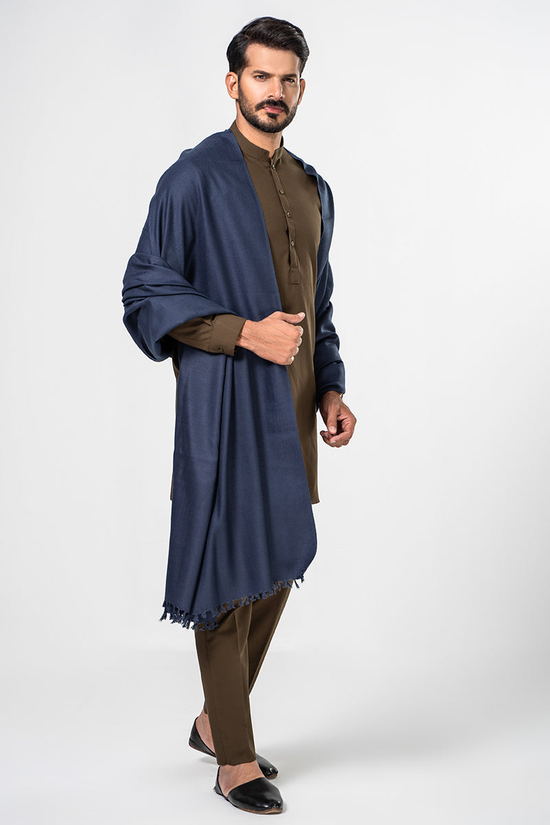 Dark Blue Bhimber Shawl For Men