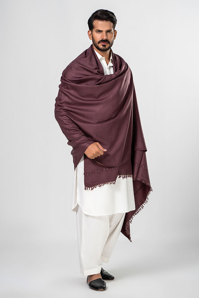 Mauve Bhimber Shawl For Men