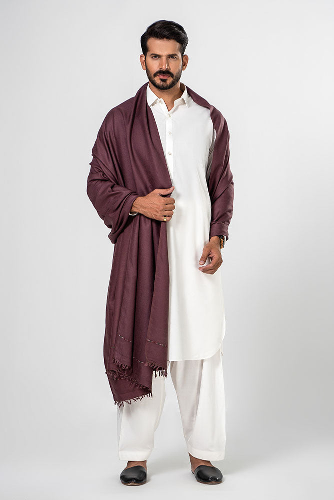 Mauve Bhimber Shawl For Men