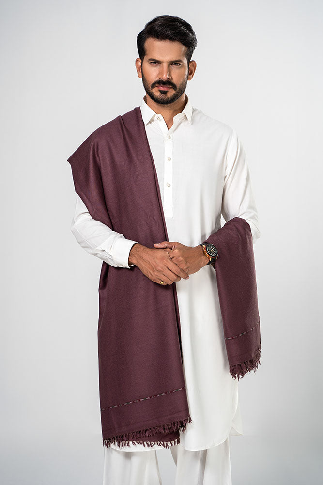 Mauve Bhimber Shawl For Men