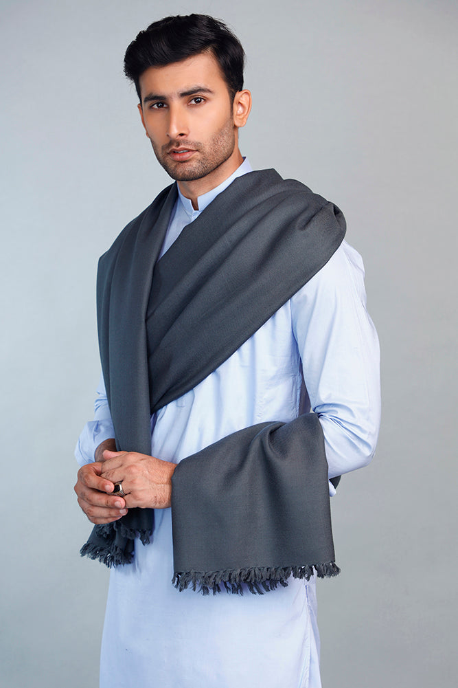 Grey Bhimber Shawl For Men 