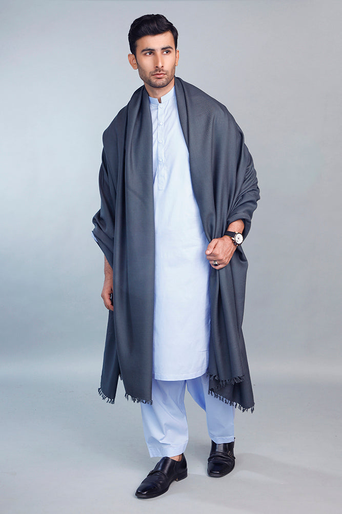 Grey Bhimber Shawl For Men 