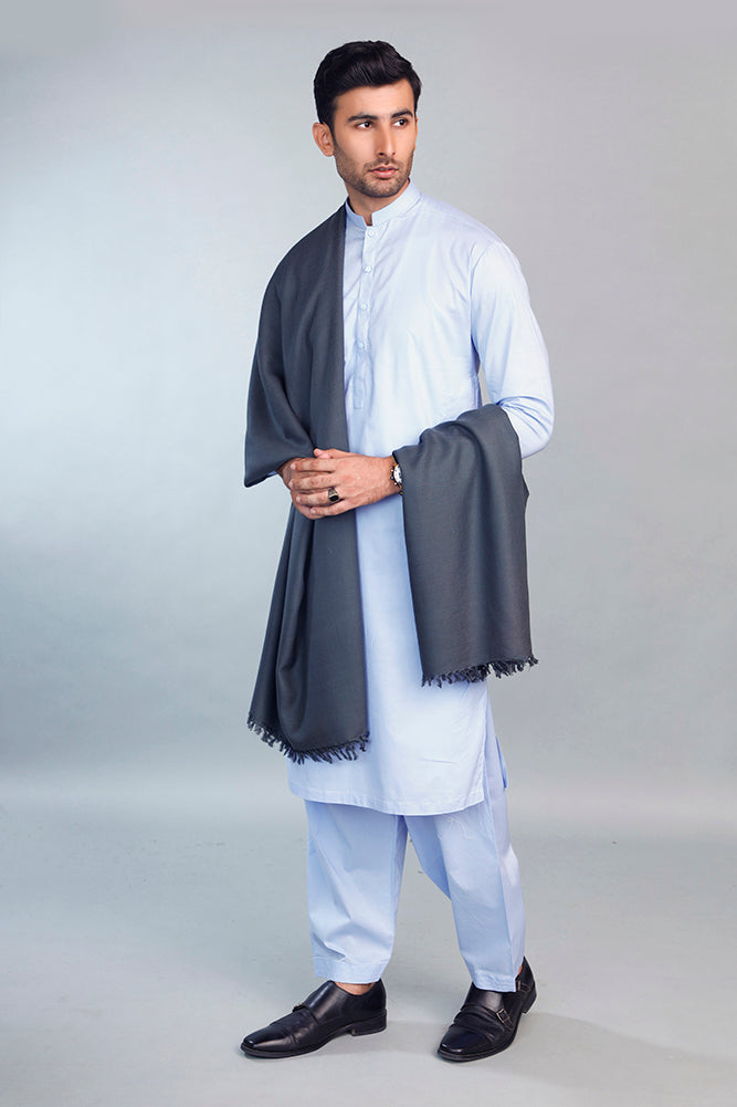 Grey Bhimber Shawl For Men 