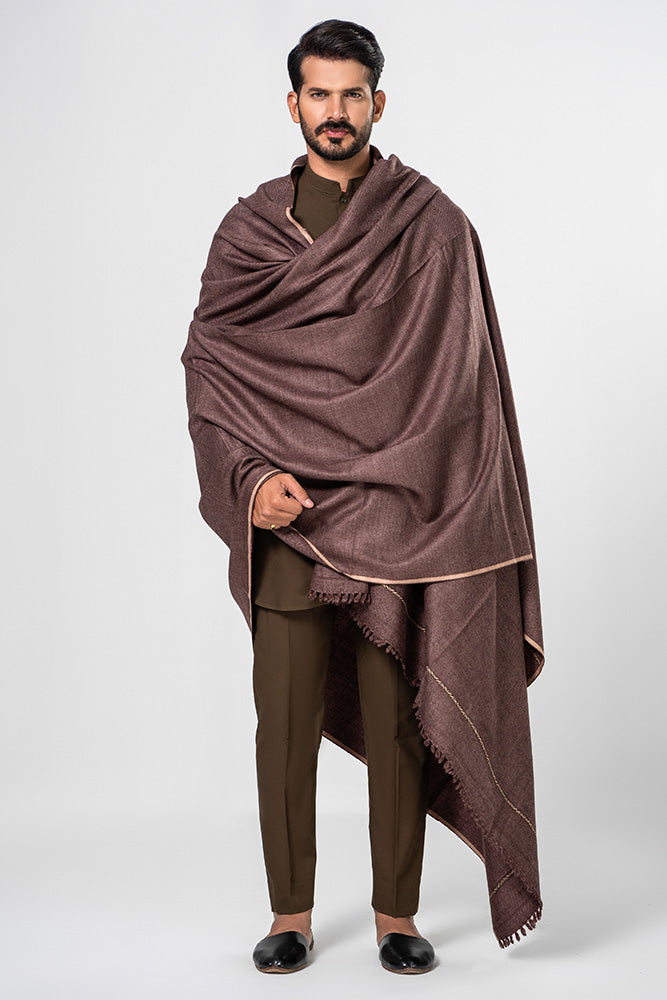 Buoyant Burgundy Shawl For Men