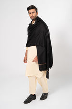 Obsidian Black Shawl For Men